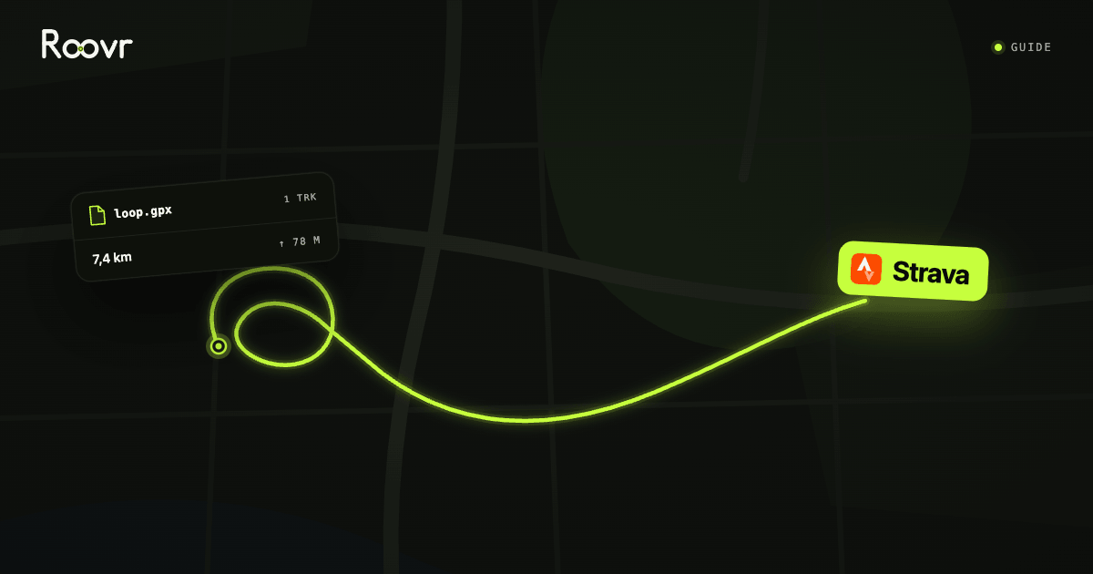 How to import a GPX route into Strava - Roovr guide cover